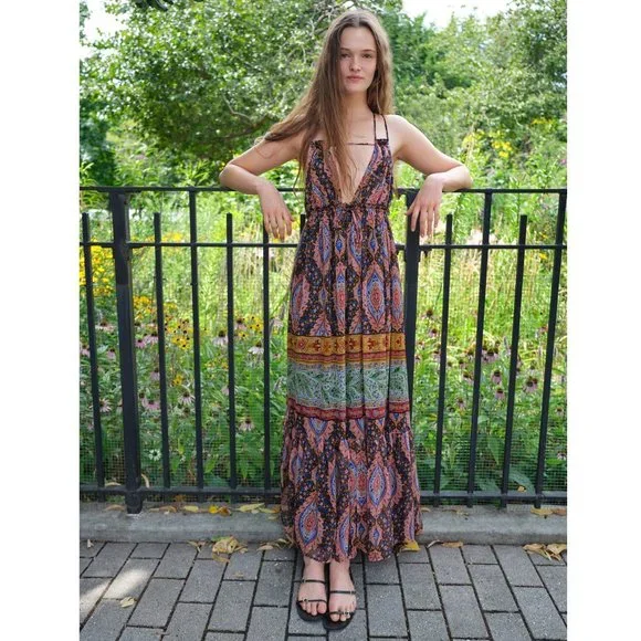 Zara Paisley Print Flowy Maxi Dress - Picture 9 of 16
